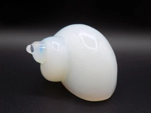 RARE Yalos Casa Murano Glass White Opalescent Conch Shell Figurine Paperweight - Picture 1 of 10