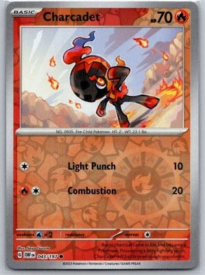 Charcadet 043/197 Reverse Holo SV03: Obsidian Flames NM - Image 1 of 2