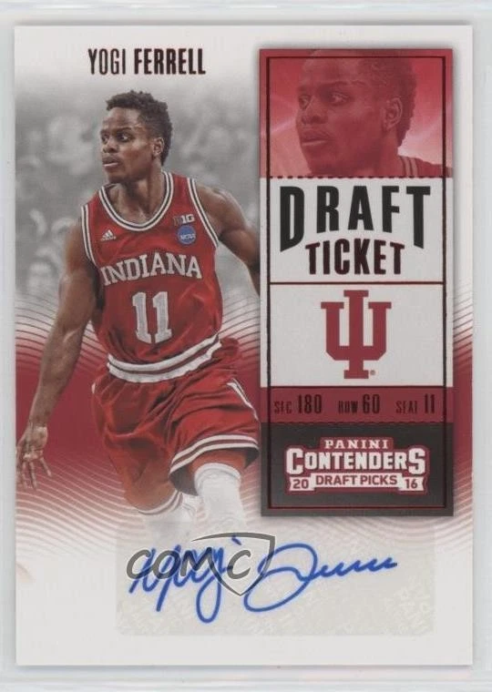 2016 Contenders Draft Picks College Ticket Red Foil Yogi Ferrell Rookie Auto RC - Image 1 of 2