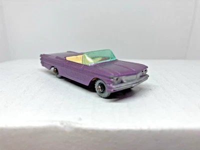 Caja de fósforos Lesney púrpura vintage n.º Pontiac Convertible 39a SPW Base Roja y St. Wh Foto 1 de 4