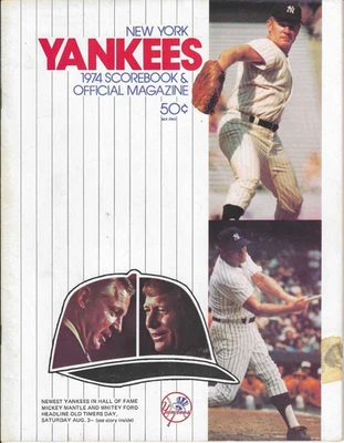 New York Yankees v Red Sox - 1974 - Official Game Program - AUTHENTIC - Image 1 of 4