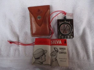 Brújula Silva Ranger Tipo 15 T Años 80 con Cordón, Estuche de Cuero y Manual - Imagen 1 de 2