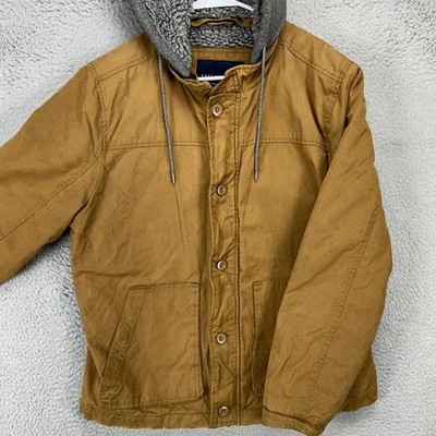 Chaqueta Abrigo American Eagle Tareas Para Hombre Grande Marrón Forrado Sherpa Con Capucha Acolchado Foto 1 de 4