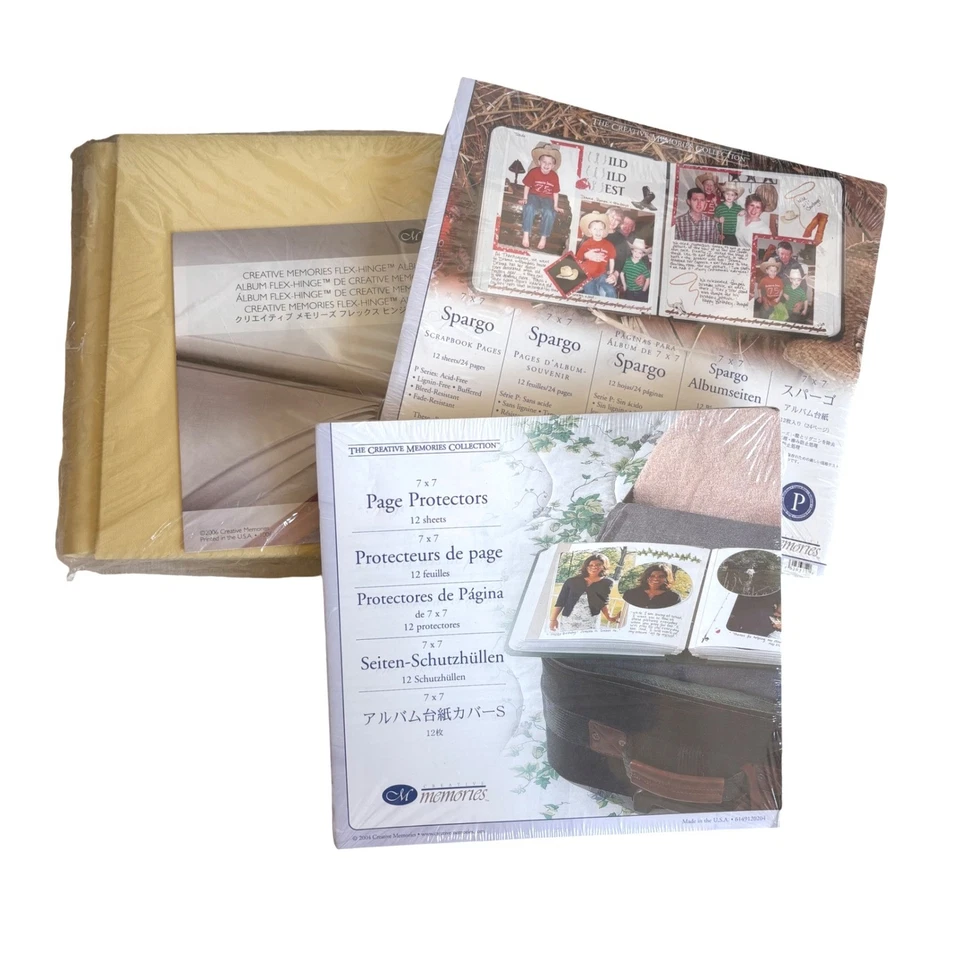 Lote de protectores de página de páginas de álbum de recortes con bisagra flexible Creative Memories 7"x7" Foto 1 de 4