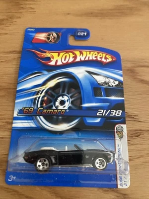 2006 Hot Wheels #21 First Editions 21/38 '69 CAMARO Black Variant w/5Sp B11 - Image 1 of 4