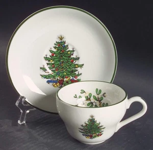 Cuthbertson Christmas Tree  Cup & Saucer 6493765 - Picture 1 of 1