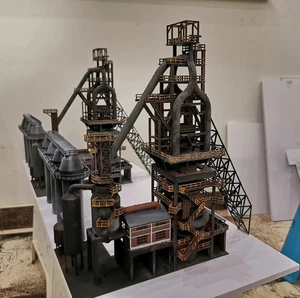 N Scale 1/160 Large Steel Plant Model Blast Furnace Model Building Figure Models - Picture 1 of 5