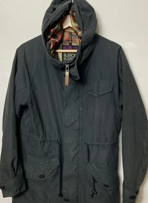 Burton 女式干式夹克小号绿色连帽滑雪外套派克大衣 — 第 1/4 张图片