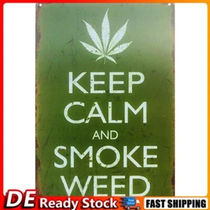 Metall-Blechschild „Keep Calm and Smoke Weed“ für Bar, Kneipe, Wanddekoration - Bild 1 von 9