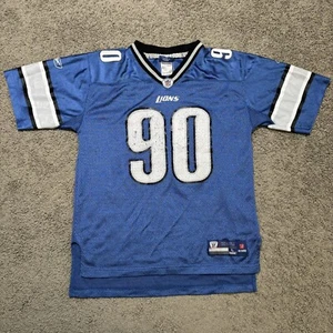 Reebok NFL On Field Detroit Lions Ndamukong Suh Blue Football Jersey Youth L - Picture 1 of 7