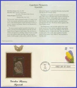 USA7 #2760 U/A GOLDEN REPLICA FDC Hyacinth Garden Flowers - Picture 1 of 1