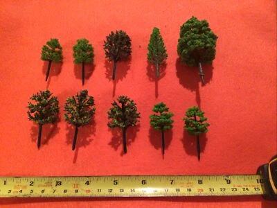 N Scale Set Of 10 Trees ,Forest, Foliage, Scenery, Mix Of Types & Sizes Fos11 - Image 1 of 4