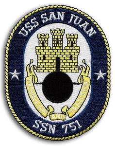 US Navy SSN-751 USS SAN JUAN 1988-Present Submarine Ship Crest Patch - Imagen 1 de 1