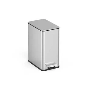 2.6 Gallon Trash Can, Slim Step On Bathroom Trash Can, Stainless Steel - Picture 1 of 9