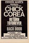 Chick Corea Return To Forever Back Door show  advert Time Out cutting 1972