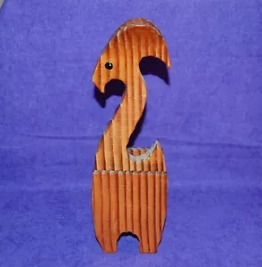 Unmarked Witco Style Burnt Wood Standing Goat Shaped Napkin or Letter Holder - Picture 1 of 7