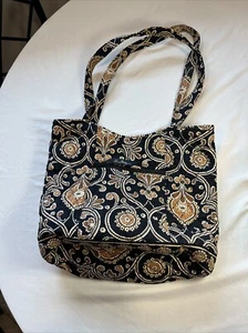 Vintage Vera Bradley bunt Tasche Handtasche Paisley Print schwarz braun skurril - Bild 1 von 6