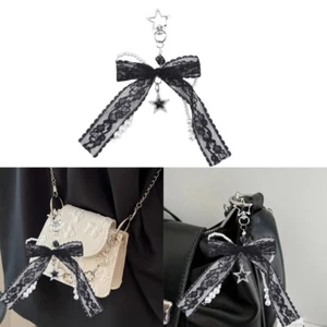 Bows Bag Charm Pendant Keyring Keychain for Women Purse Handbag Decorations - Picture 1 of 10