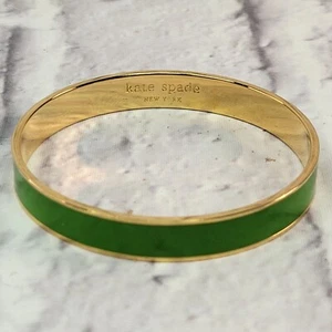 Kate Spade Gold & Green Enamel Bangle Bracelet The Grass Is Always Greener - Picture 1 of 6