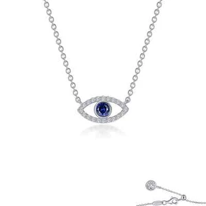 BRAND NEW Lafonn Platinum Plated 0.62CTW Evil Eye Pendant Necklace SYN028SP20 - Picture 1 of 3
