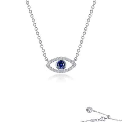 BRAND NEW Lafonn Platinum Plated 0.62CTW Evil Eye Pendant Necklace SYN028SP20 - Image 1 of 3