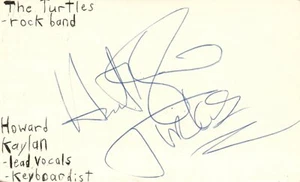 Howard Kaylan Voz Principal The Turtles Rock Band Música Firmada Certificado de Autenticidad JSA - Imagen 1 de 2