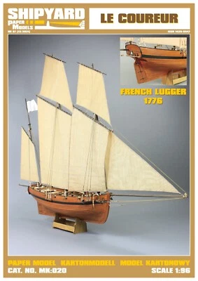 Card Paper Cut Out Model Kit Vessel Shipyard Le Coureur (Laser Cut Frame) - Image 1 of 4