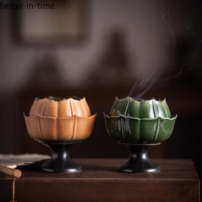 Bruciatore di Incenso Creativo in Ceramica Loto, Bruciatore di Incenso Linea di Incenso Casa Interno - Immagine 1 di 4
