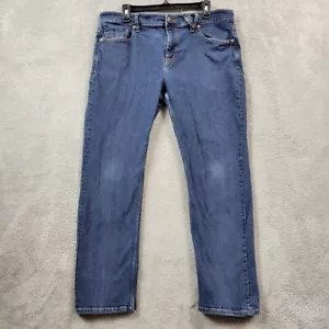 Volcom Solver Modern Straight Jeans Men 38X28 (Fits 34X28) Blue Grunge Skater - Picture 1 of 13
