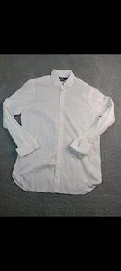  Ralph Lauren Men's Long Sleeve Custom Fit White Dress Shirt French Cuffs 17 Lar - Picture 1 of 11