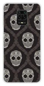 Coque en silicone imprimée compatible Xiaomi Redmi Note 9S Floral skull - Bild 1 von 3