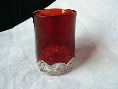 Hero Tumbler ruby stained and Clear #700 West Virginia Glass Co. 1894.EAPG - Image 1 of 4