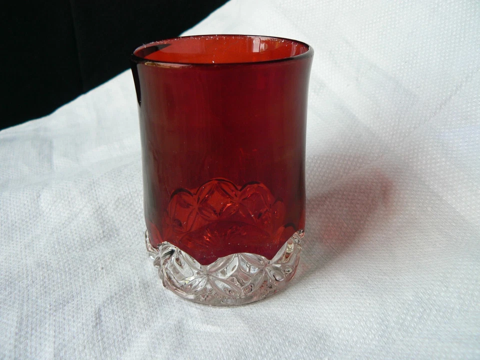 Hero Tumbler ruby stained and Clear #700 West Virginia Glass Co. 1894.EAPG - Image 1 of 4