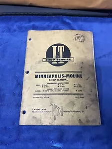 minneapolis moline shop manual Covering Series’s G Models Tractor - Picture 1 of 5
