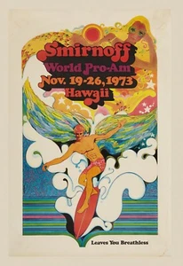 Retro Smirnoff World Surfing Poster Premium Wall Art Poster OR Canvas Size A4-A1 - Picture 1 of 3