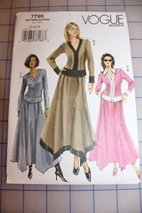 Vogue Pattern #7796 Size 12,14,16 Misses' /Misses' Petite Top & Skirt New, Uncut - Picture 1 of 2