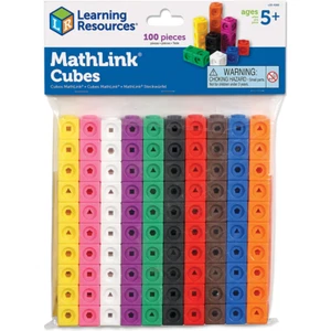 Learning Resources Mathlink Cubes Set of 100 Multicolor New Kids Toy - Picture 1 of 8