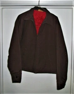 CHAQUETA DERBY Marrón Vintage Talla XL Garra Cremallera Frontal Abrigo Chaleco Trabajo Hombre - Imagen 1 de 6