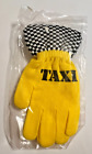 Vintage 70s  TAXI STOP  yellow checkered Gloves/ one size M/L