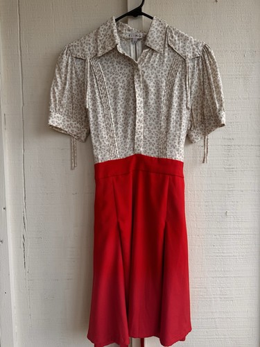 Abito rosso Kling stile vintage San Valentino taglia 3