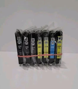 🌟 Lot of 7 GENUINE Epson 288XL Black 288 Yellow, Cyan Ink Cartridges - Picture 1 of 2