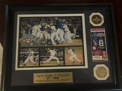 New York Yankees 27 Time World Series Champions Framed Photo With Game 6 Ticket  - Image 1 of 2