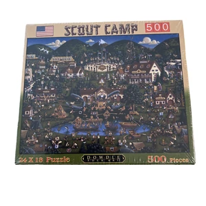 Eric Dowdle Folk Artwork Scout Camp 500 Piece Jigsaw Puzzle New And Sealed!! - Picture 1 of 3