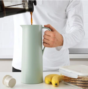 IKEA BEHÖVD vacuum flask, 1 l, light green/beige Lined Insulated Thermos - Picture 1 of 5