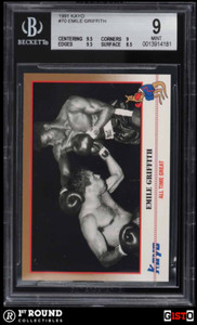 POP 1: Emile Griffith BGS 9: 1991 Kayo Boxing 1st Boxing Card Gisto