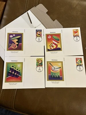 2003 Lot Of (4) Colorano Silk Postal Cards “Christmas “ 37 Cents - Image 1 of 4