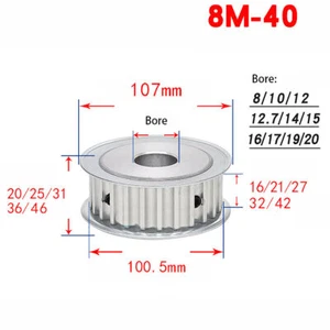 HTD-8M Timing Pulley 40 Teeth Bore 10-25mm Synchronous Wheel for 3D Printer CNC - Imagen 1 de 5