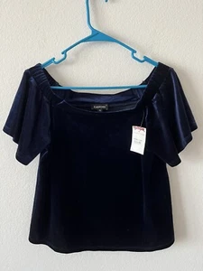 Top de terciopelo azul marino Bebe para mujer talla XL - Imagen 1 de 2