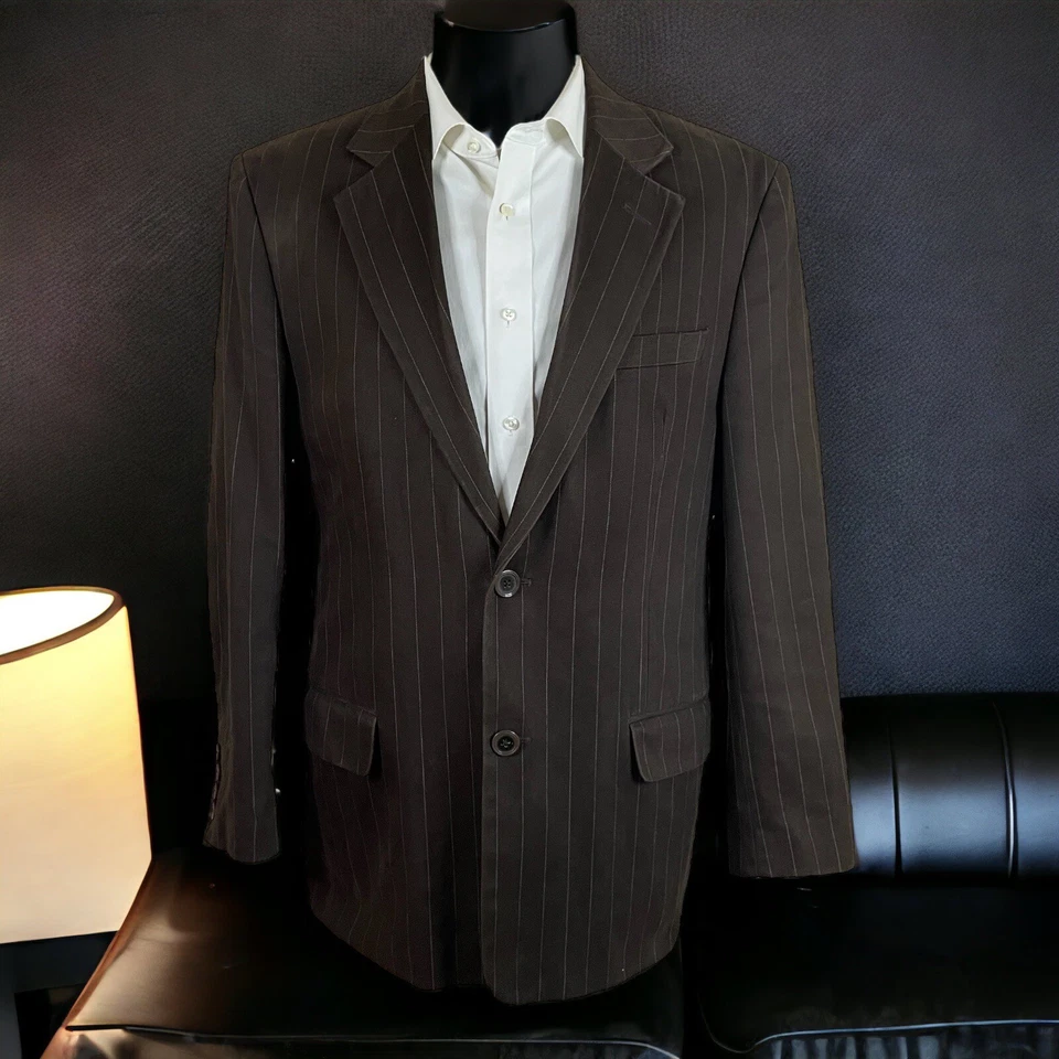 Structure Sportcoat Blazer Mens M  42R Brown Cotton Striped - Image 1 of 4