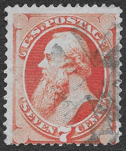 US Briefmarken Scott #149 gebraucht 7c Vermilion Stanton SCV 100 $ - Bild 1 von 2